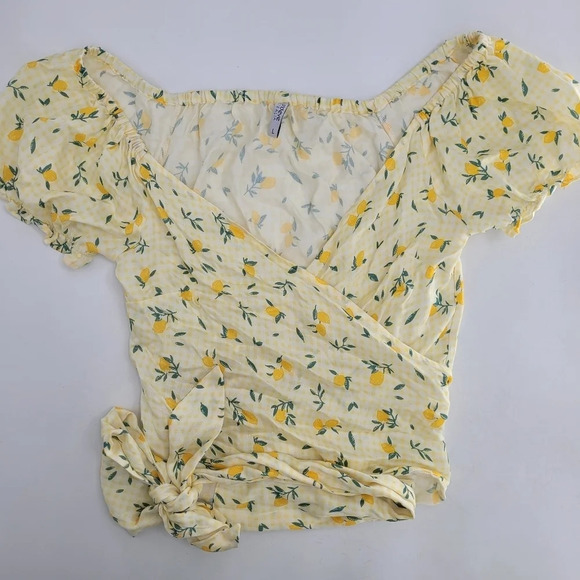 BOUND BY BOND-EYE Wild & Free Wrap Bikini Top lemons size large - Picture 3 of 10